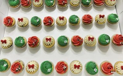 Assorted decorated cupcakes